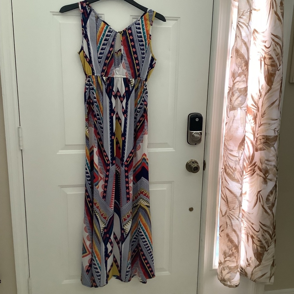 Earthbound Sleeveless Maxi Dress‎ Multi Color Boho Size Large NWT - Picture 2 of 9
